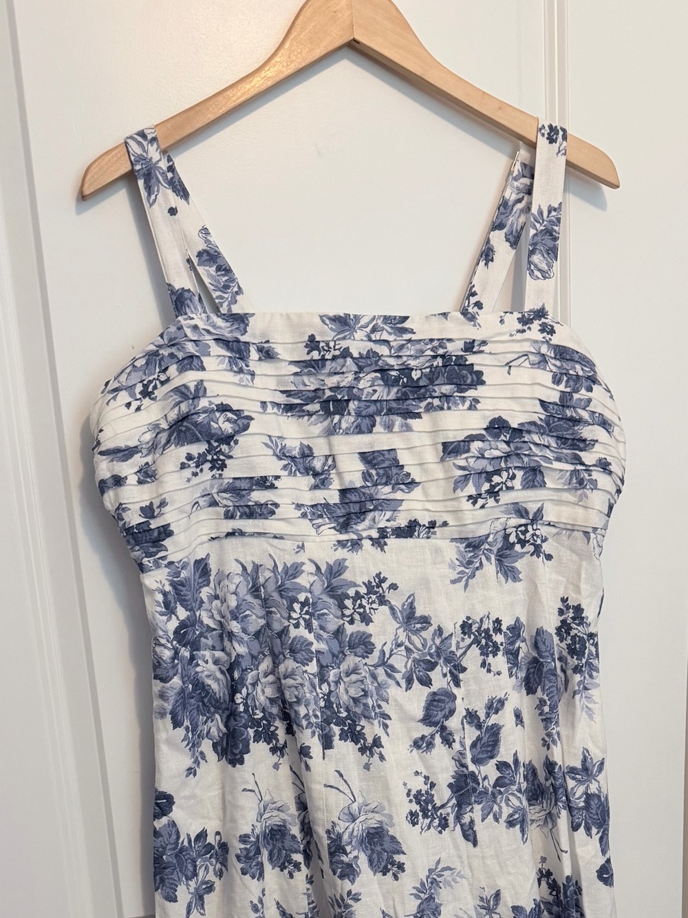 Abercrombie & Fitch White Dress with Blue Floral Print